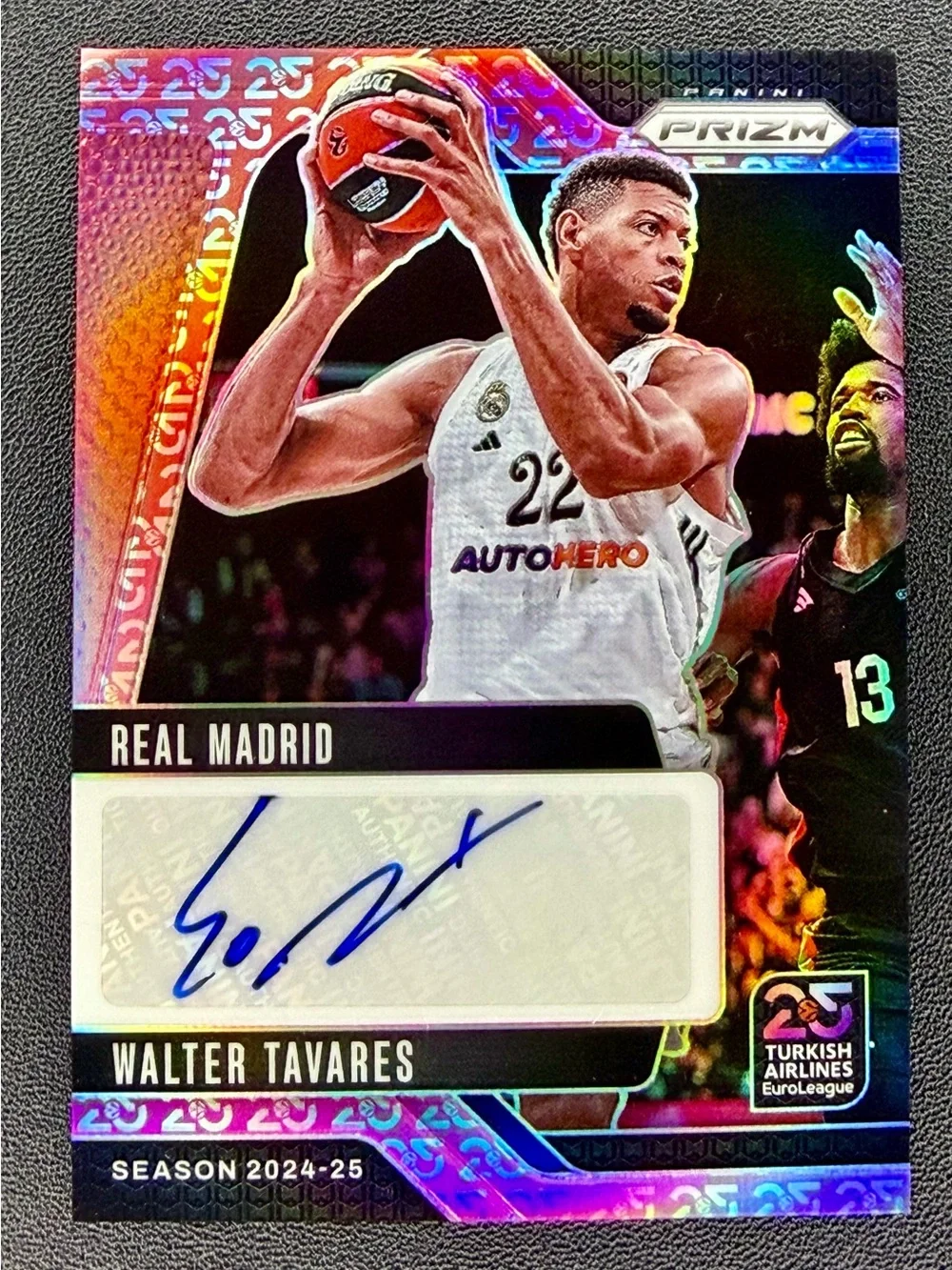 2024-25 Panini Prizm Turkish Airlines EuroLeague Walter Tavares Red 25rh Auto